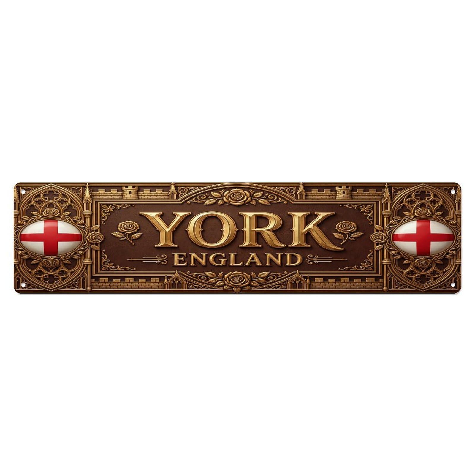 Gead 4X16inch Style Vintage York England Flag Pattern Metal Tin Sign