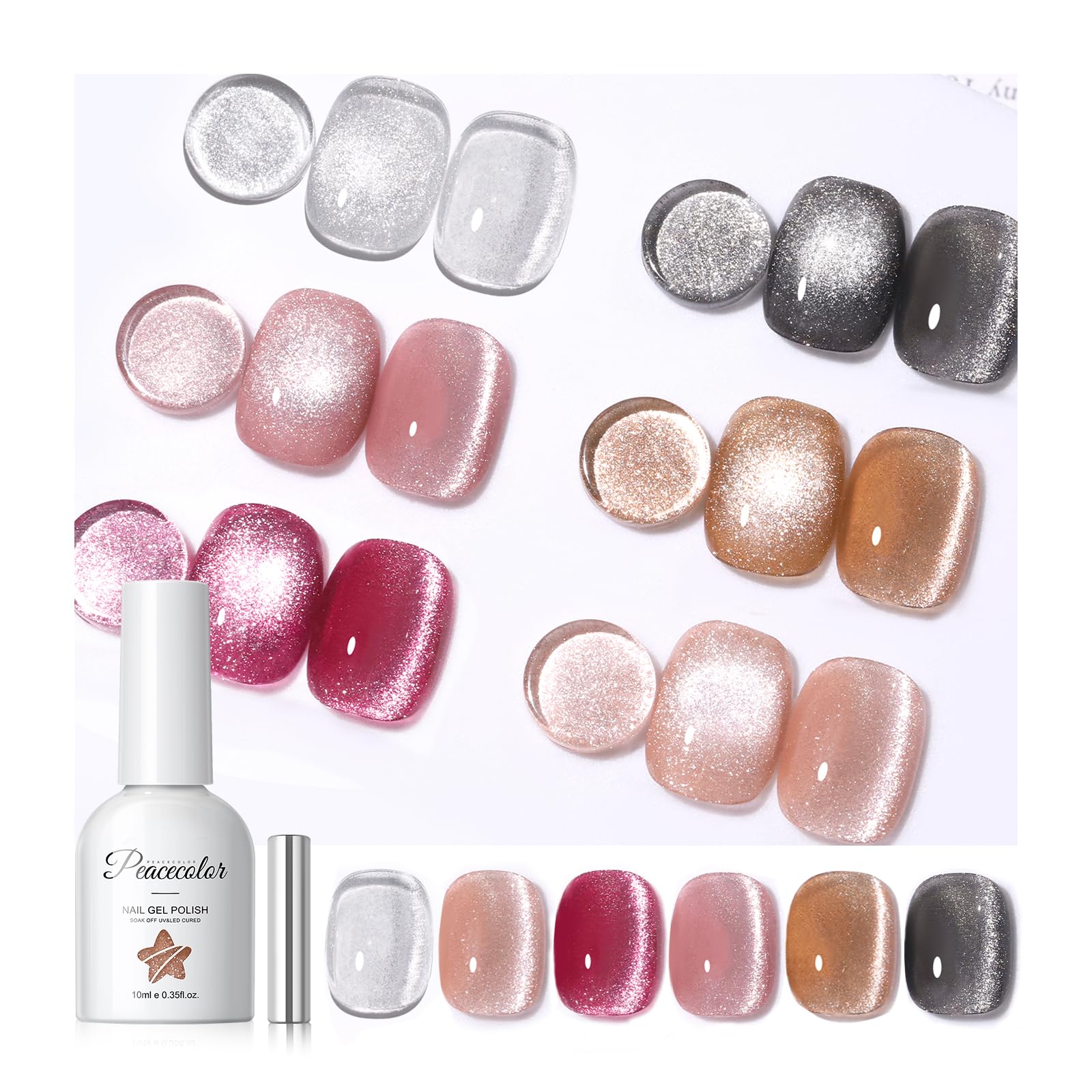 PEACECOLOR UV Nagellack Set UV Lack Soak Off UV Gel Nagellack Nail Art Set033