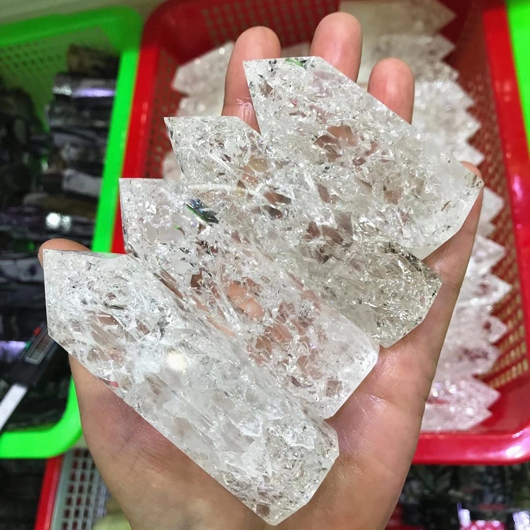 For 2-3 piezas de cristal de palomitas de maíz de cuarzo transparente Natural, varita de Ángel Reiki, piedra, decoración de habitación estética, Feng Shui moderno, Piedras decorativas for el hogar ERT