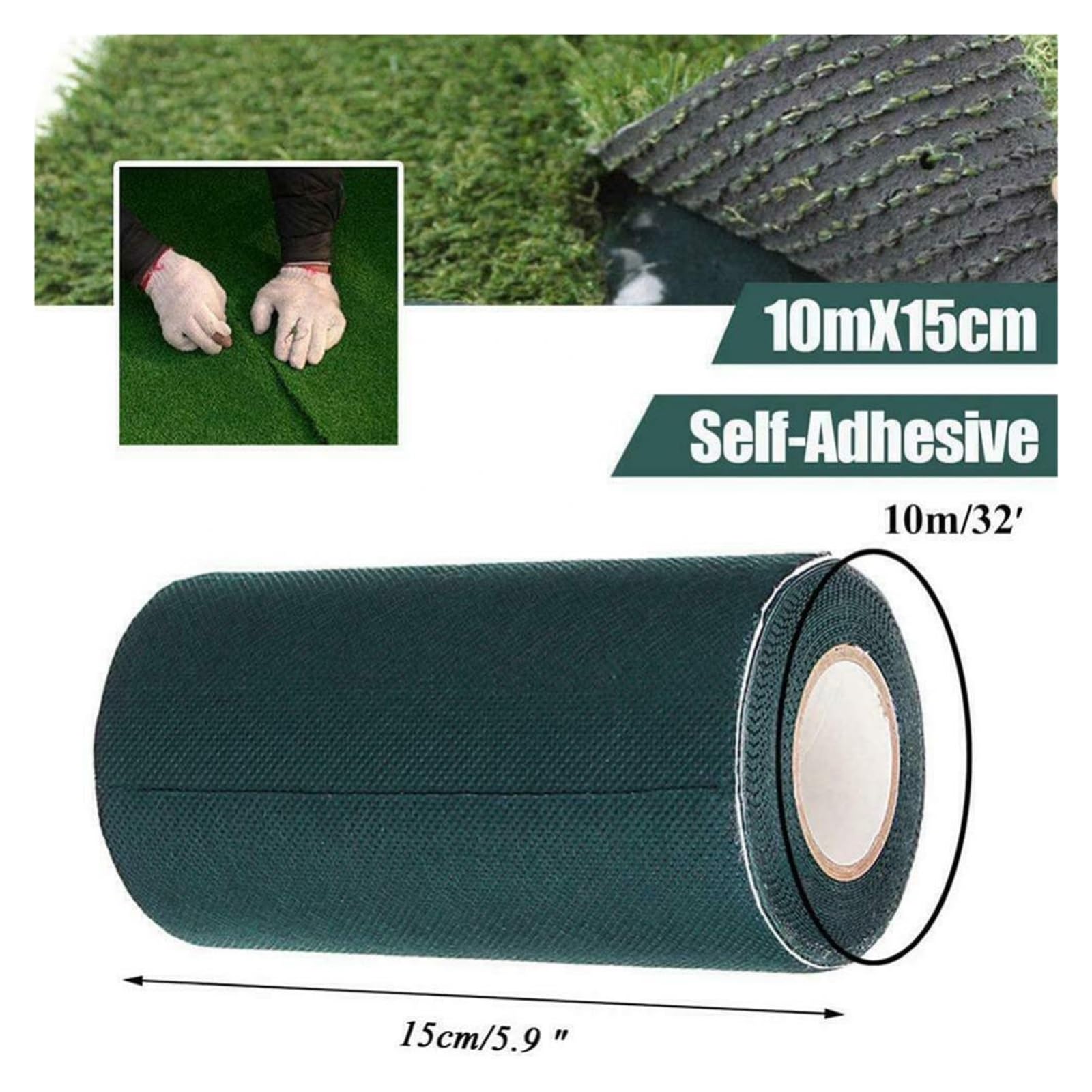 Taśma ze sztucznej trawy, sztuczna trawa ogrodowa zielony syntetyczny trawnik trawnik samoprzylepny syntetyczny trawnik sztuczna trawa taśma łącząca trawnik (Doublesided 5 mx5cm)