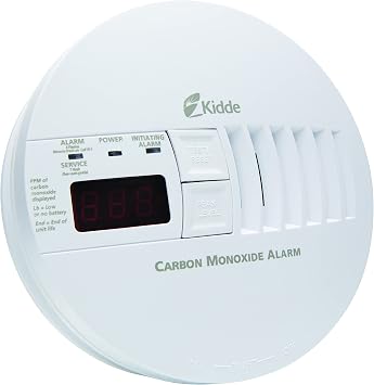 Kidde Hardwired Carbon Monoxide Detector with 9-Volt Battery Backup, Digital LED Display 5.75 diameter x 1.8 depth