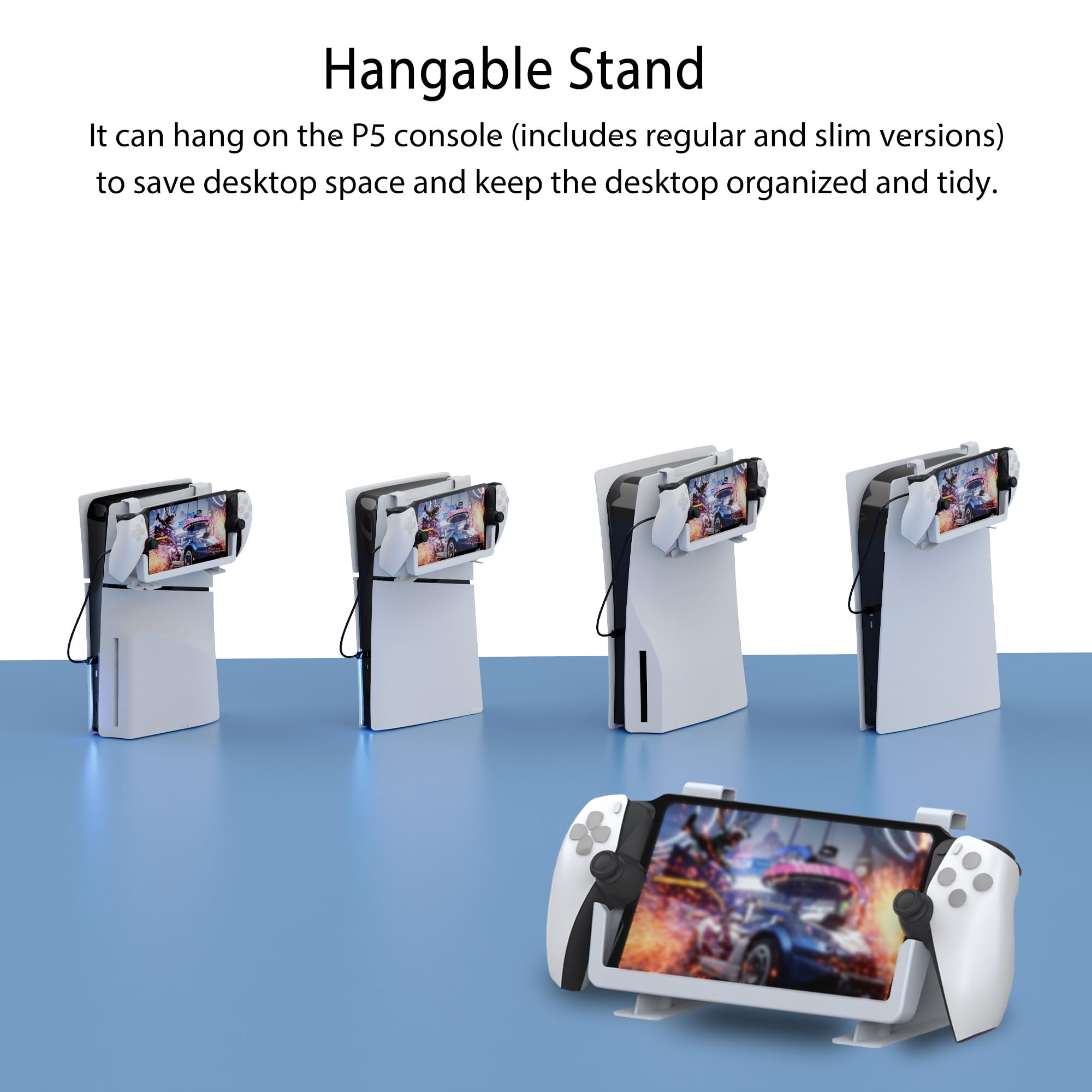 Dobewingdelou Supporto di ricarica compatibile con PlayStation Portal, supporto a doppio uso con ricarica magnetica per lettore remoto P5 Portal