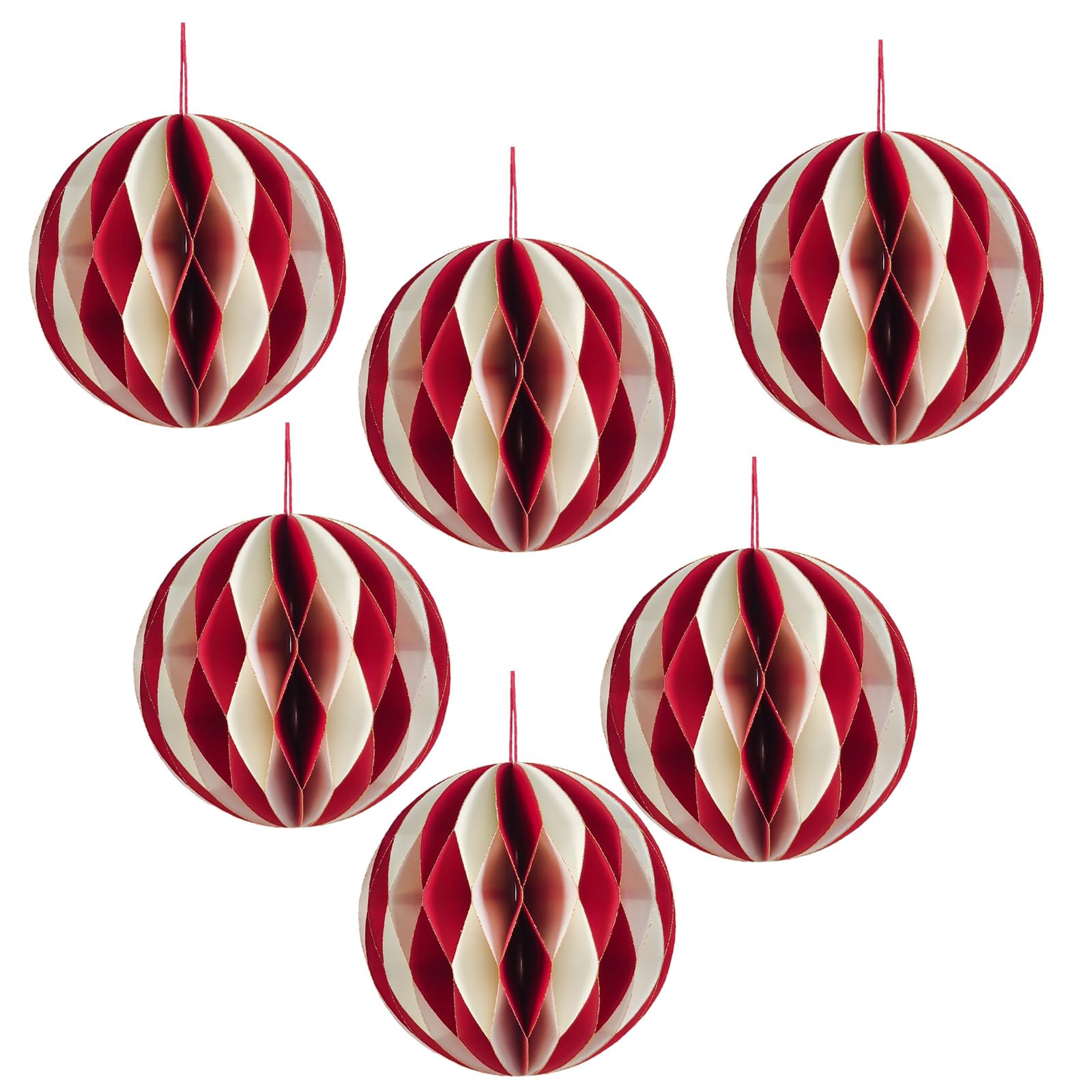 Buxuaaaa 6pcs Colorful Decoration Easy to Store Paper Globes Christmas Tree Accessories Stylish Holiday Party Supplies Colorful Paper Decorations
