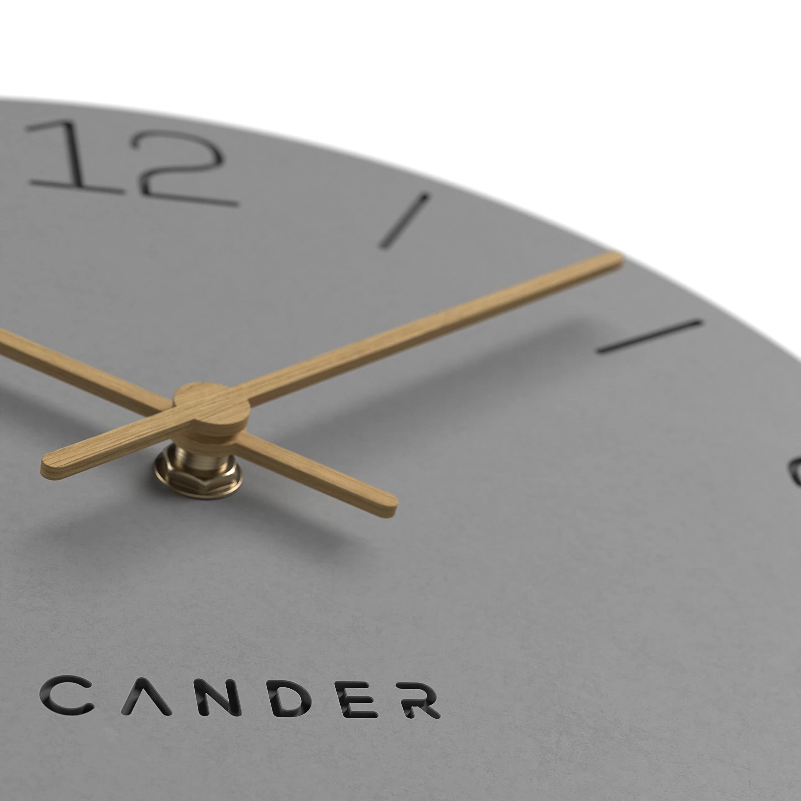 Cander Berlin MNU 2630 S Wandklok MDF stil zonder tikkende geluiden 30 cm analoge woonkamer moderne vintage zwarte houten wijzers