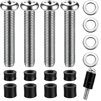 M8 Screws for Samsung TV M8 x 45mm Pitch 1.25mm TV Mounting Bolts Screws with 25mm Long Spacers Work with Samsung 42 50" 55" 60" 65" 70" 75" 82" TV