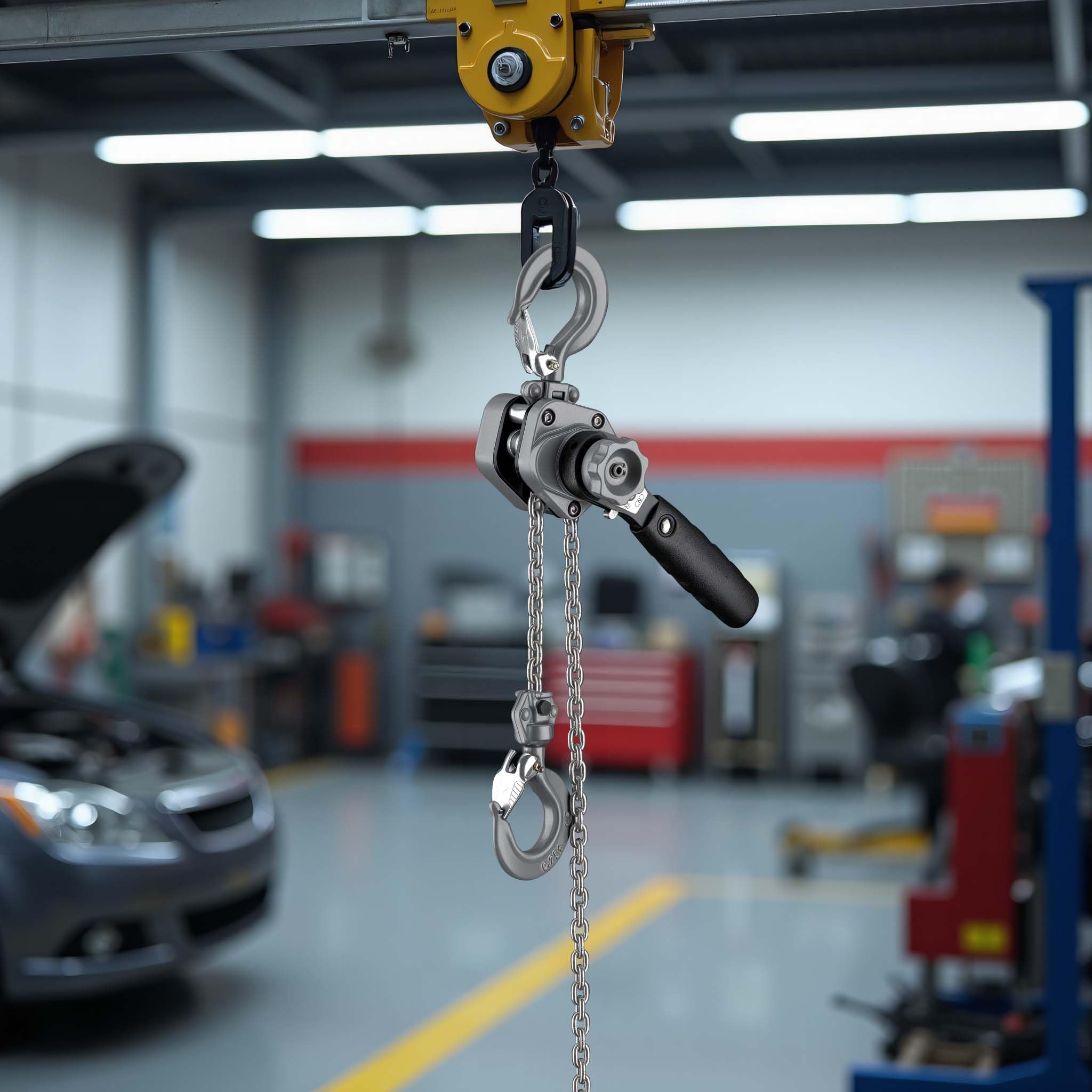 Wiltec Mini paranco a catena manuale VM0.5 fino a 500 kg, altezza di sollevamento di 1,5 m, in alluminio, per il sollevamento di carichi pesanti