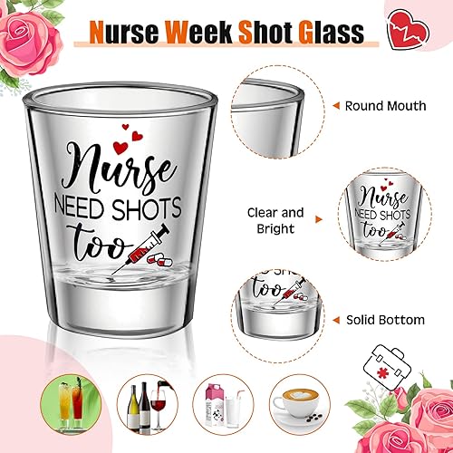 Miniatura 3 de Treela Juego de 3 piezas de regalo de agradecimiento para enfermeras, incluye placa acrílica para enfermera, vaso de chupito y calcetines de regalo