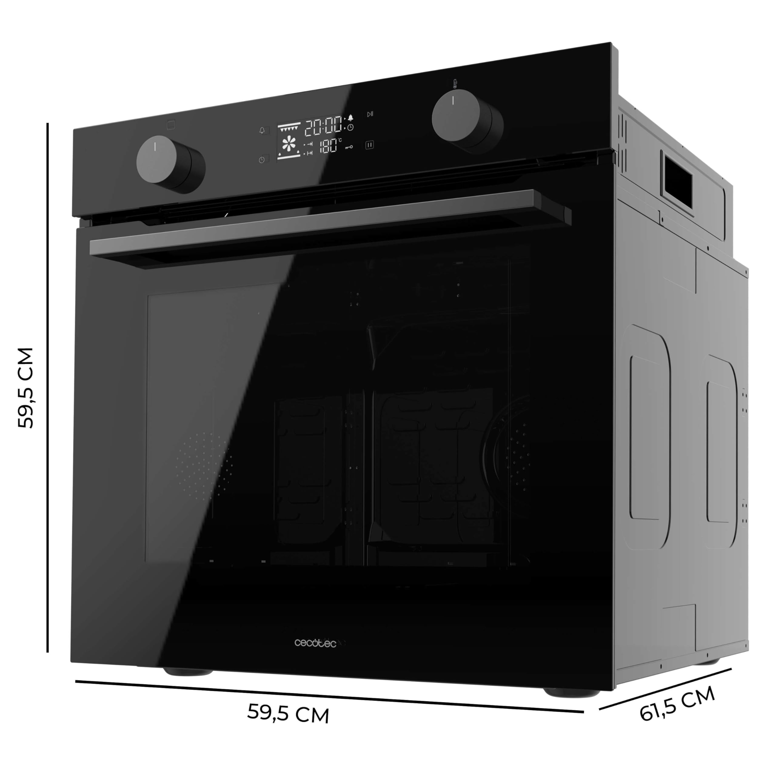Cecotec Piec do zabudowy pirolizy Bolero Hexa P526000 Glass Black A.Four piroliza pojemność 73 l, 9 funkcji, klasa A, 2800 W.