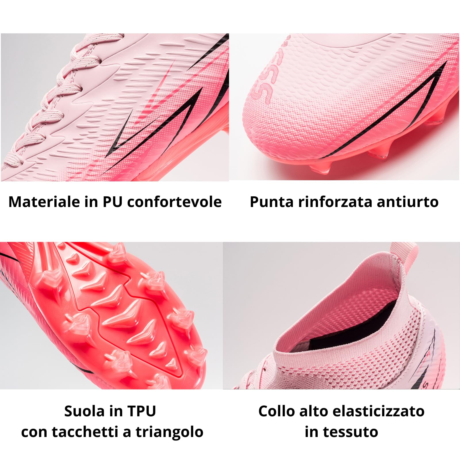 Msport Fußballschuhe für Kinder/Jungen mit Stollen – rutschfest, Leicht und Bequem – Ideal für Naturrasen und Kunstrasen - 3