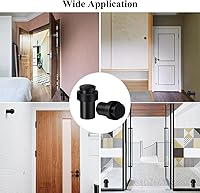 Vista 7 de KOLAKO Topes de puerta, topes de puerta de piso, (2 pulgadas) negro mate moderno resistente sólido pequeño cilíndrico parachoques de goma, acero