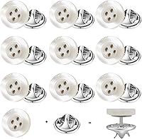 ZLMCUJE 10-Pack 11.5mm No-Sew White Shirt Buttons - Reusable 4-Hole Resin Cover Buttons for Quick Clothes Repair & DIY