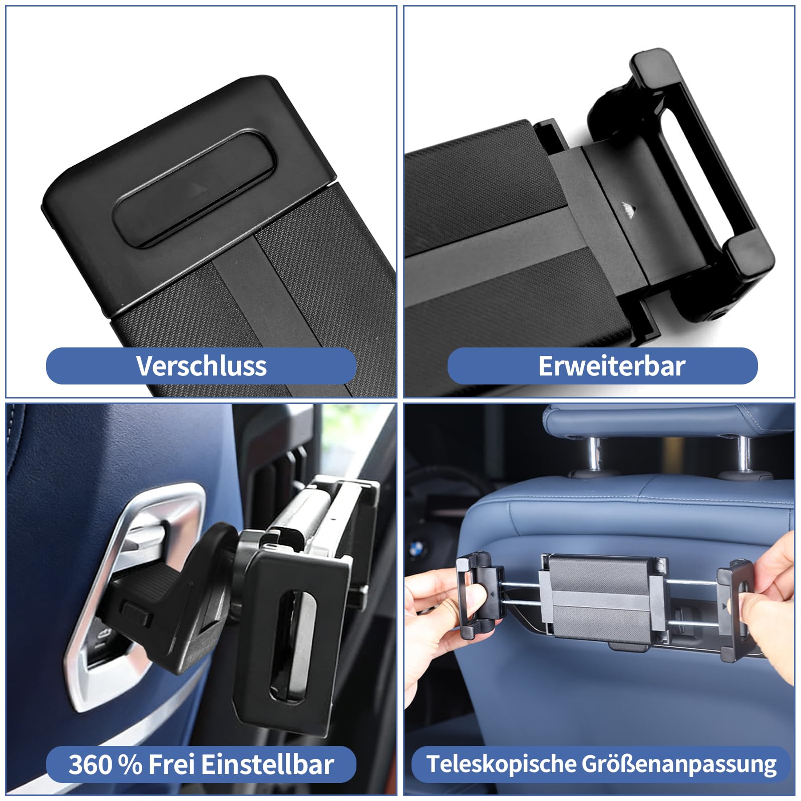 Support de tablette de voiture pour accessoires X3 X5 X6 I20 G05 G06 G45 G60 G61 G70, rotatif à 360 °, pour voiture, support de téléphone portable pour tablette réglable à 360 °