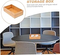 Vista 7 de Caja de almacenamiento de bambú, organizador de oficina, contenedor para encimera, utensilios de cocina, organizador de almacenamiento, tapa
