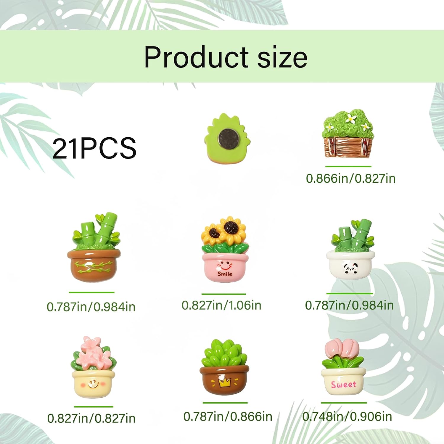 21PCS Plant Funny Magnets Cute Plant Fridge Magnets Suitable for Refrigerators Whiteboards Kitchens Offices Storage Cabinets image 2