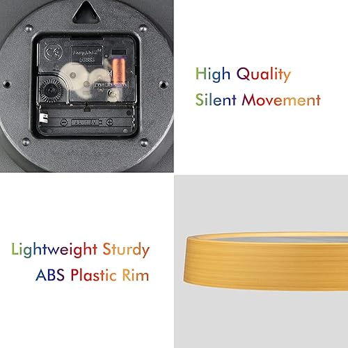 Miniatura 6 de Reloj de enseñanza para niños reloj de pared de aprendizaje de 10 pulgadas movimiento silencioso y números coloridos relojes de pared para niños