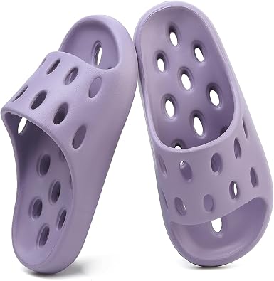 FINLEOO Shower Shoes for Women with Drain Holes Quick Drying Pool Slides Lightweight Beach Slide Sandals