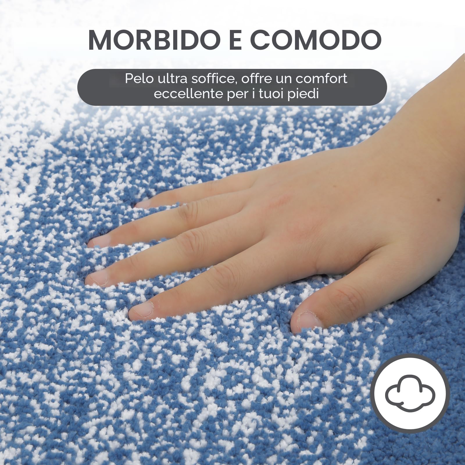 Enyhom Tappeti Bagno Antiscivolo 60 x 90 cm, Extra Morbido Tappeto da Bagno Lungo Assorbente Lavabile in Lavatrice, Moderni Tappetino Bagno in Microfibra Tappeto per Bagno, Soggiorno, Camera da letto