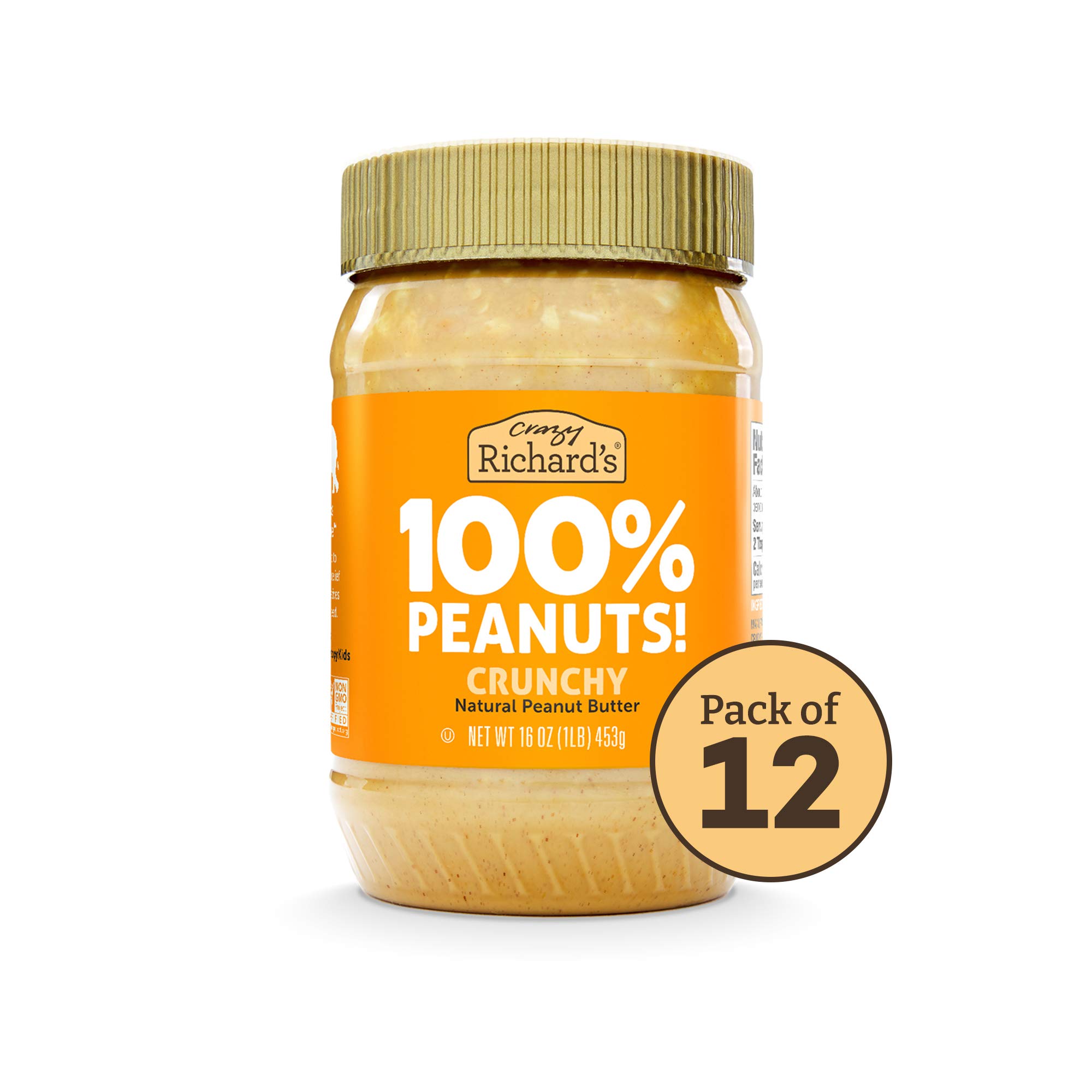 Crazy Richard’s - 100% All-Natural Crunchy Peanut Butter, No Added Sugar Peanut Butter Non-GMO Vegan
