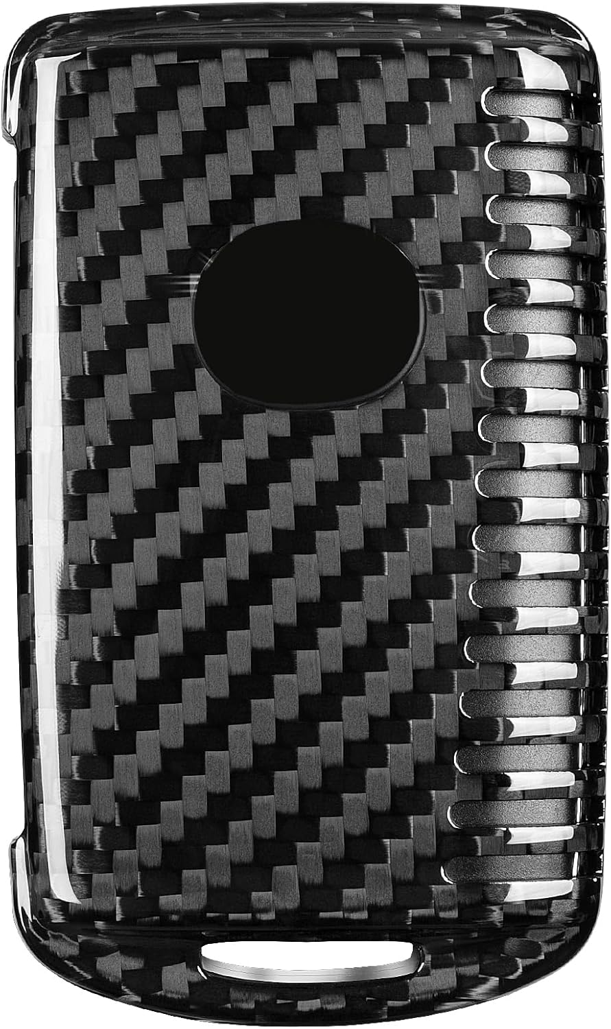 T-carbon Key Fob Cover Compatible with Mazda with Keychain,Carbon Fiber Key Case Protector Compatible with Mazda 3 6 Mazda 3 Hatchback CX-3 CX-30 CX-5 CX-50 CX-9 CX-90 Smart Key 2019-24,Black