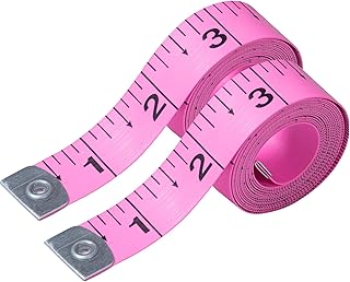CrafTreat Paquete de 2 cintas métricas rosas, básculas estándar y métricas de doble cara, regla flexible suave para medidas corporales y sastrería, 150 cm