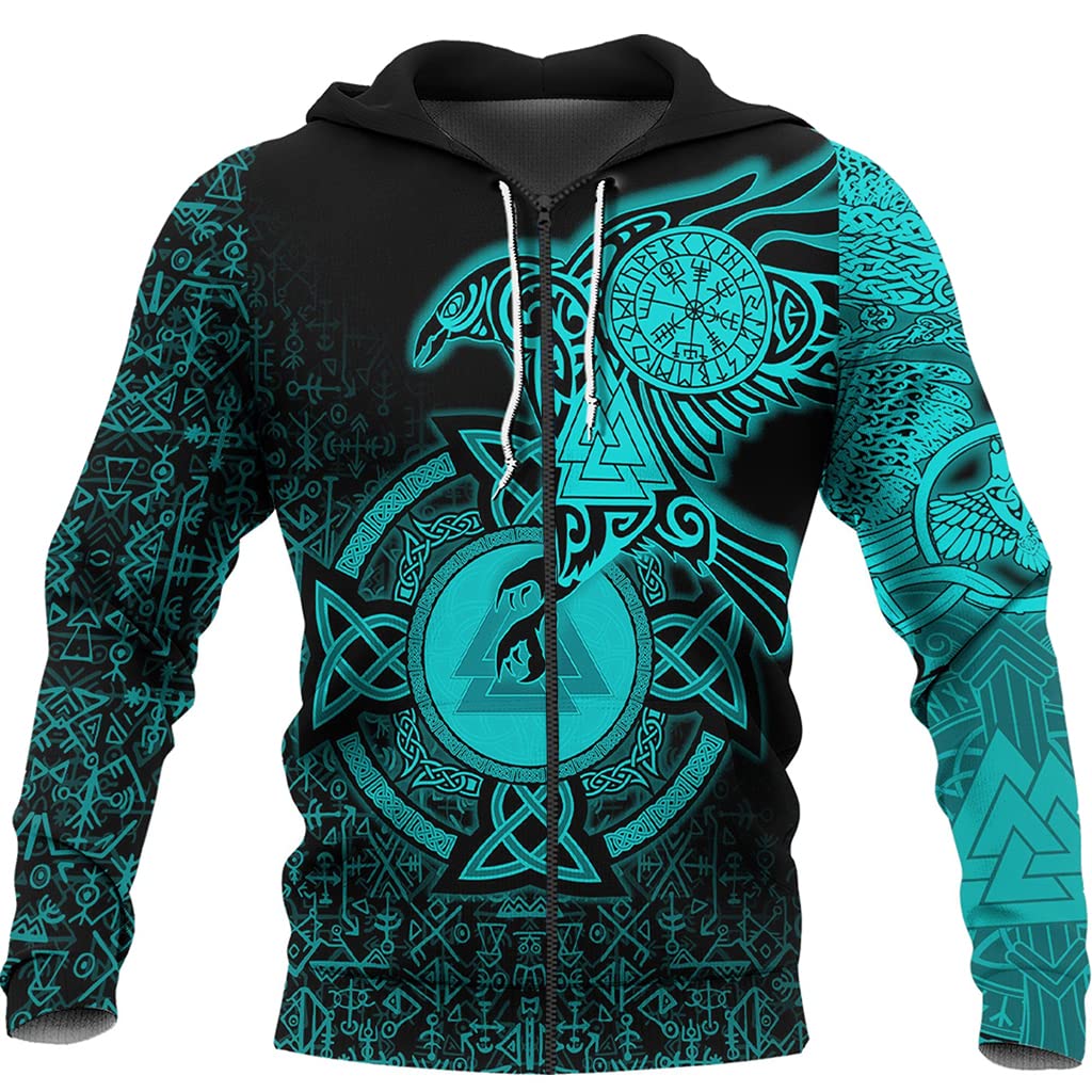 Bluza z kapturem na bluzę z kapturem w 3D Wiking Norse