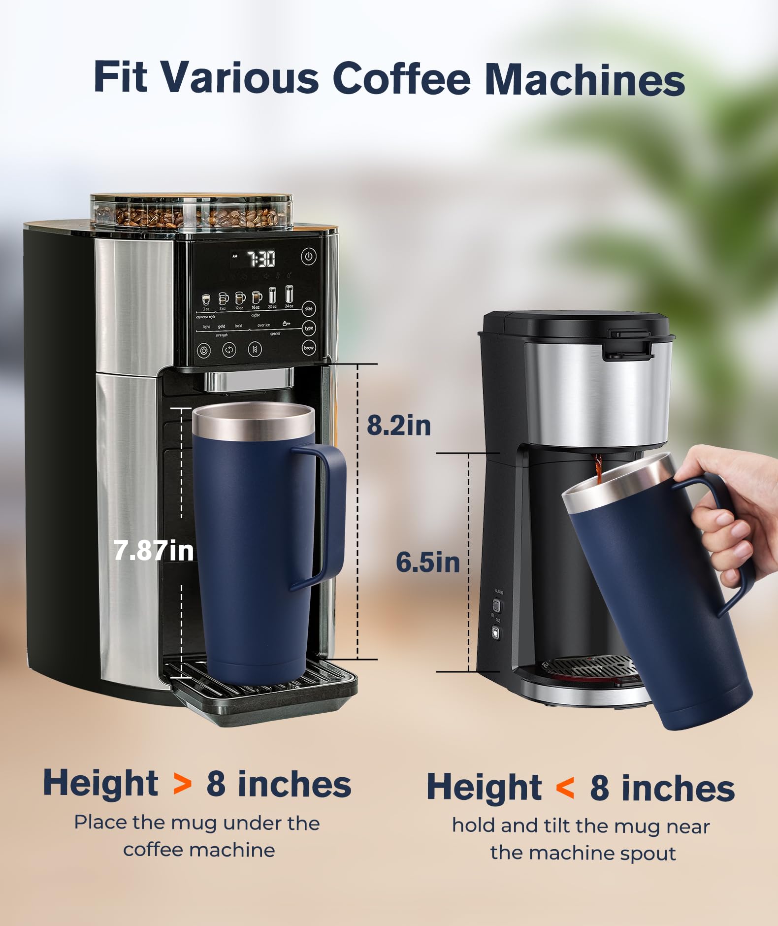 Tasse De Voyage Isotherme 16 Oz Acier Inox - Design Molécule De Caféine - Neuf MIP