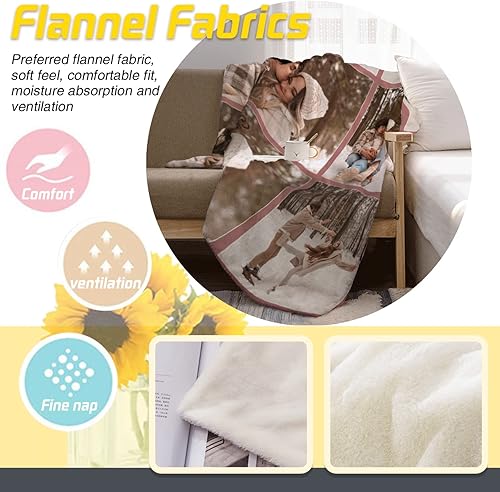 Vista 127 de Manta personalizada con texto fotográfico, manta de imagen personalizada para bebé, madre, padre, adultos, amigos, amantes, regalo personalizado