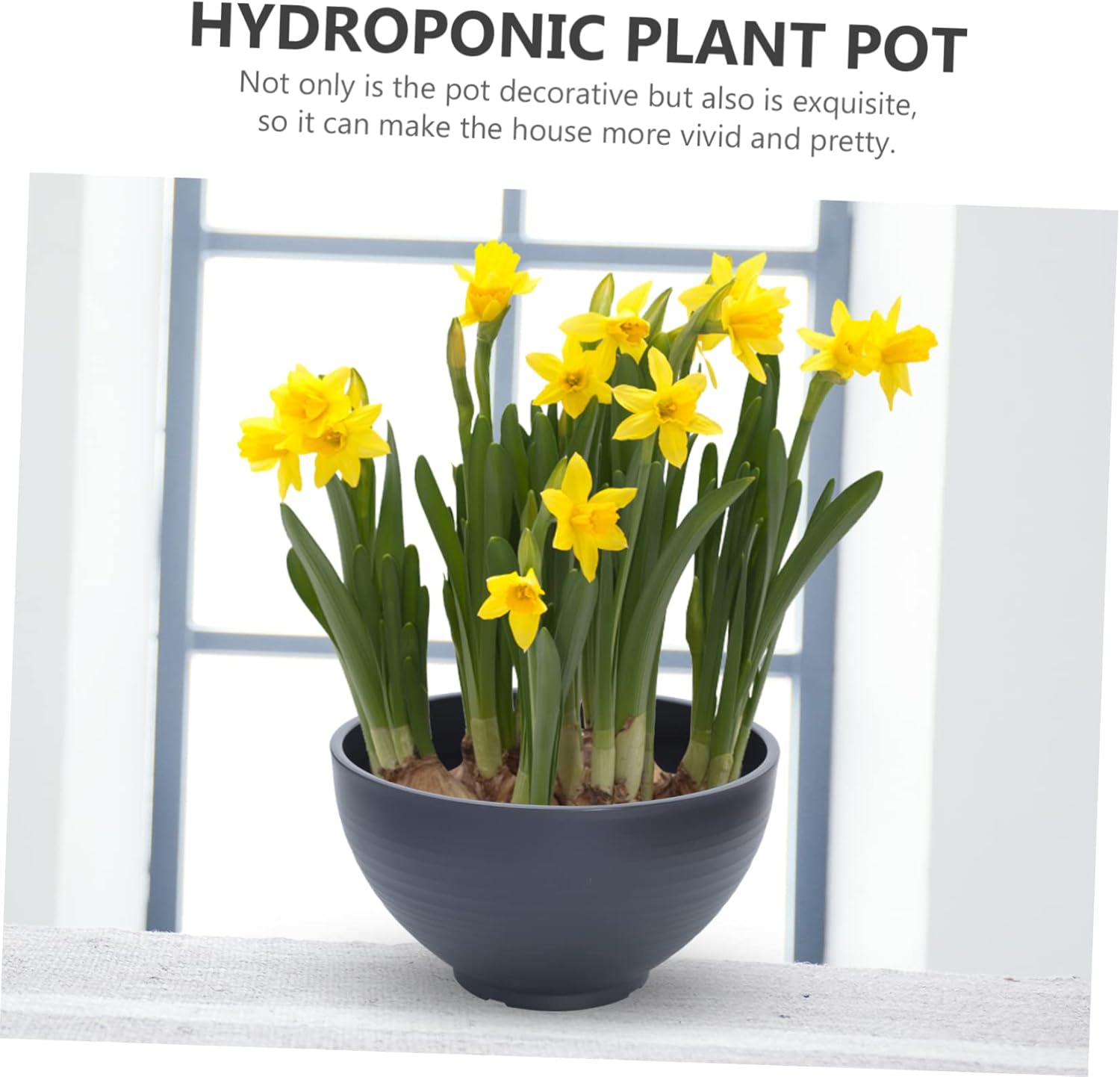 Hydroponic Planter Bowl Resin Stone Lily Planting Tub Sturdy Garden Flowerpot