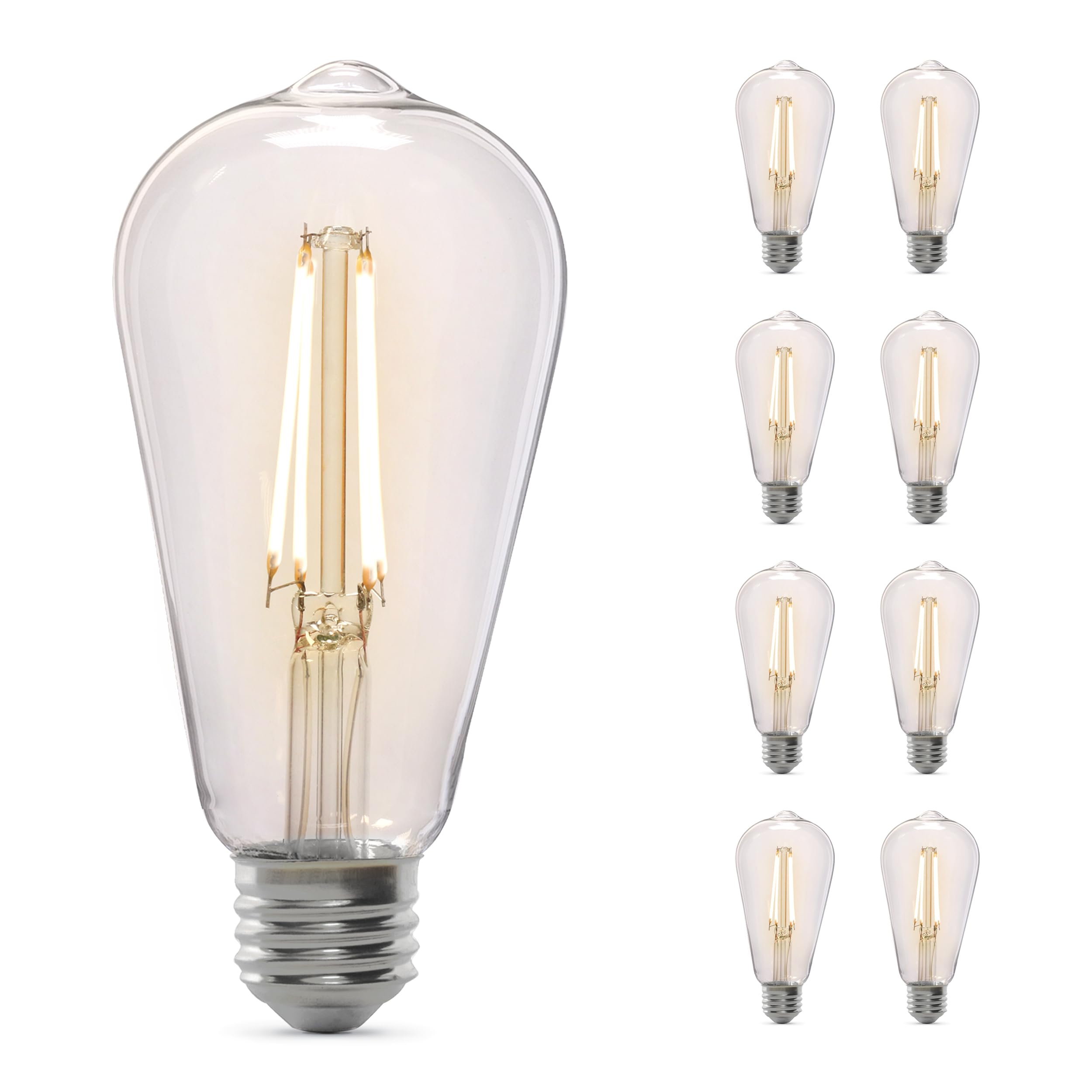 Feit Electric Vintage Exposed Filament Clear Glass LED ST19 with a