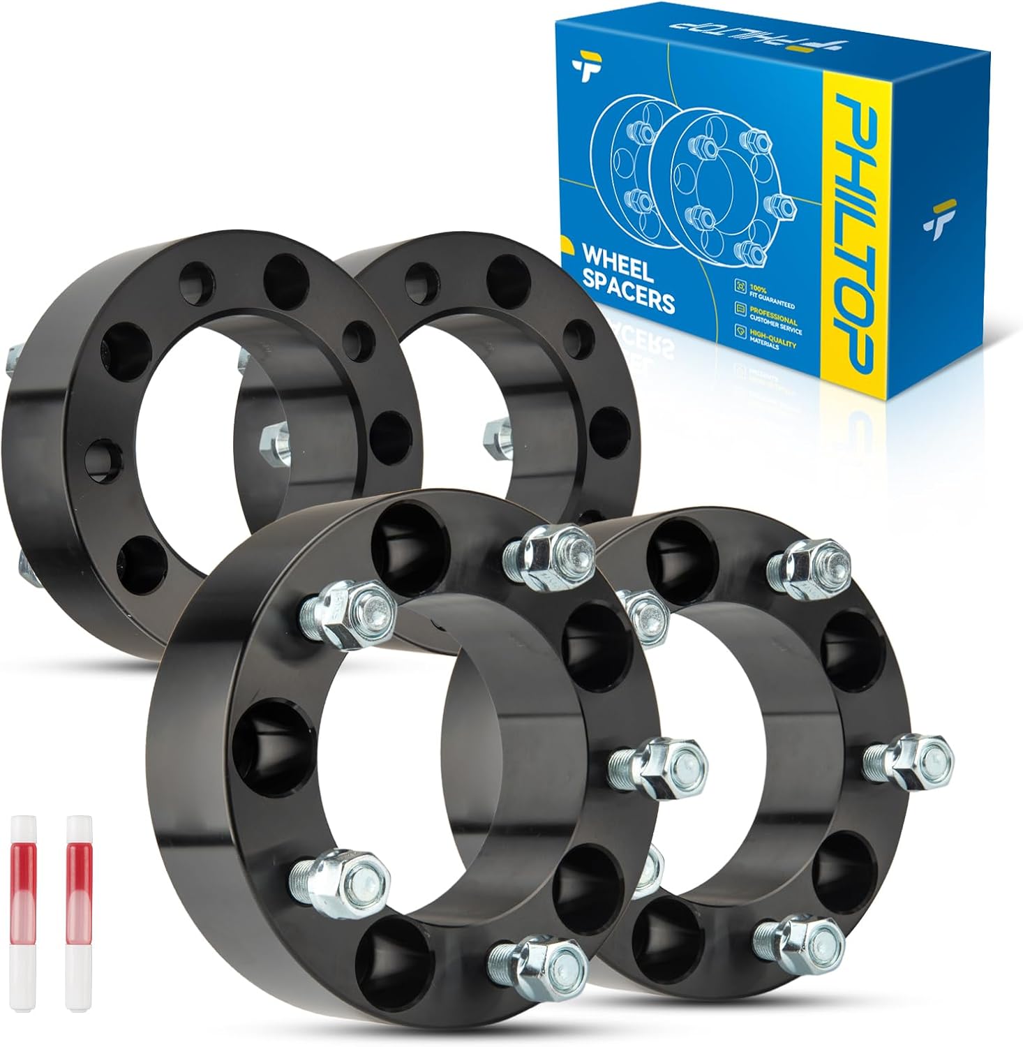 PHILTOP 5x5 to 5x5.5 Wheel Adapters 1.25" Spacers Change Bolts Pattern fit for 2007-2018 Jeep Wrangler, 1999-2010 Grand Cherokee, 1985-2002 Chevrolet Astro Thread Pitch 1/2"x20 Hub Bore 78.3mm - 4pcs