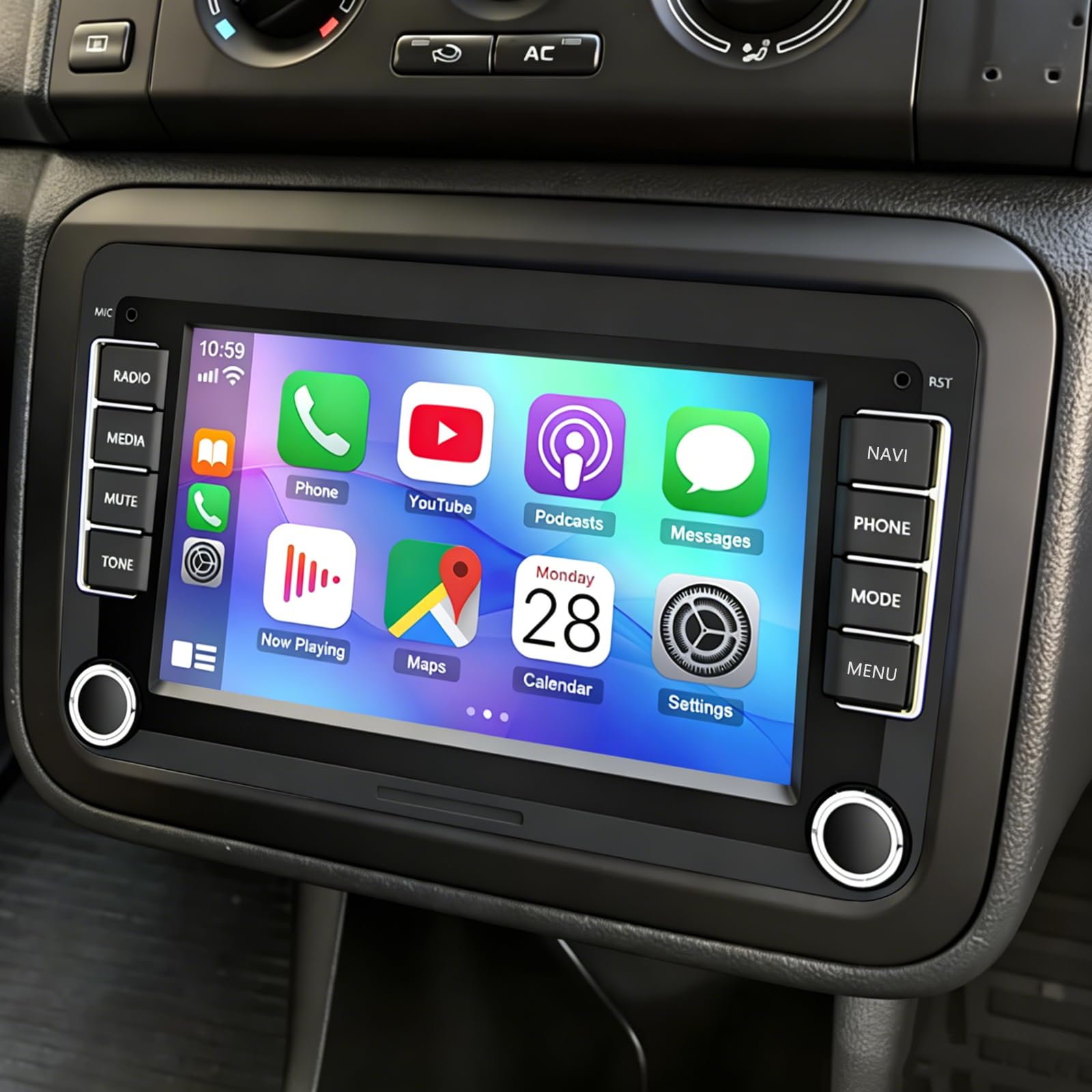 2+32G Android 13 Autoradio avec sans Fil CarPlay pour Skoda Fabia 2007-2014
