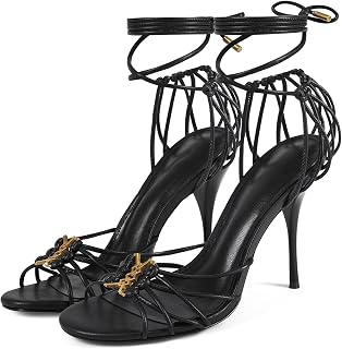 Women Strappy Lace Up High Heels Sandals Stiletto Heel Open Toe Wrap Around Tie Up Sexy Cute High Heels Party Daily Shoes