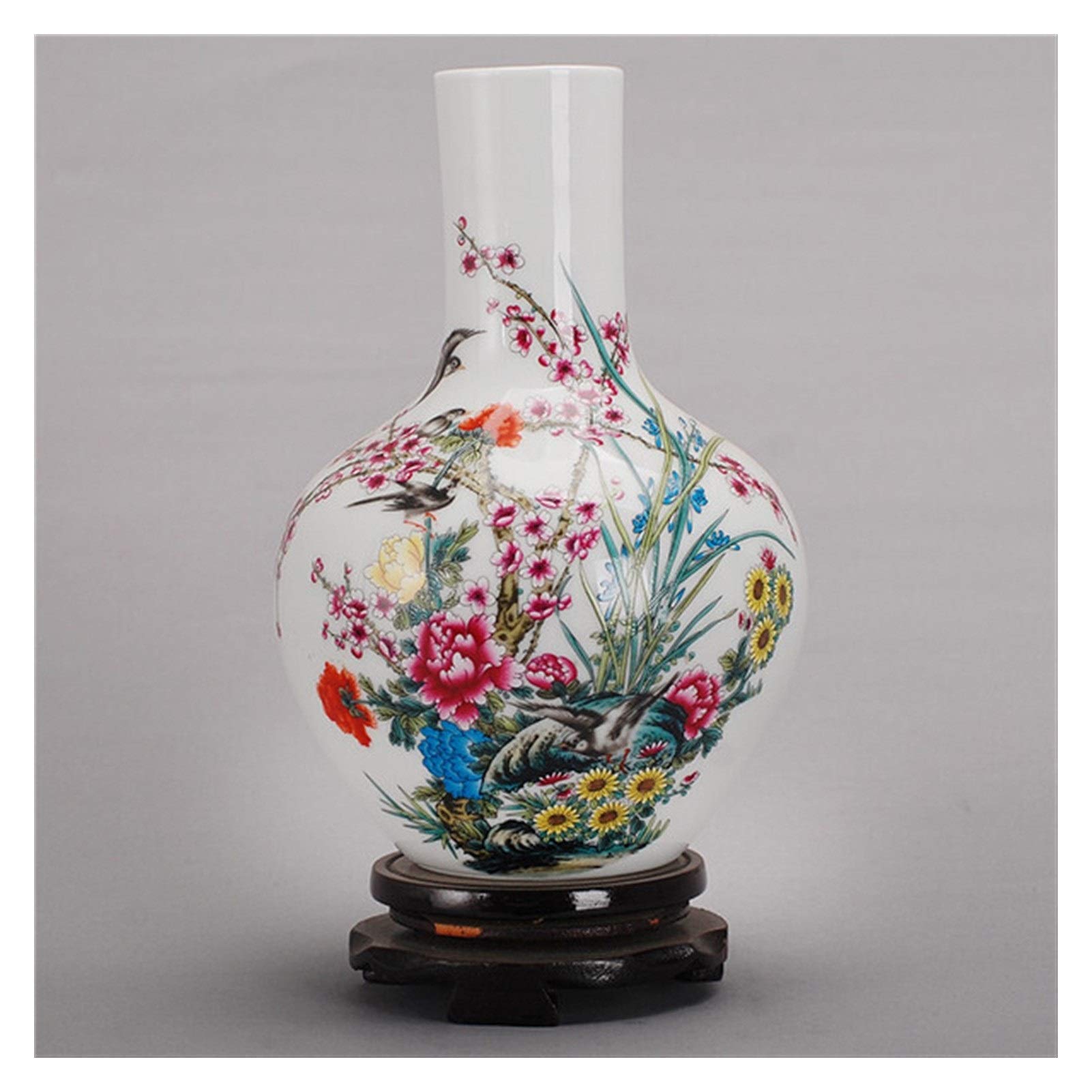 asdchZen Antique Chinese Porcelain Vase Classic Home Decoration Blue And White Porcelain Orname