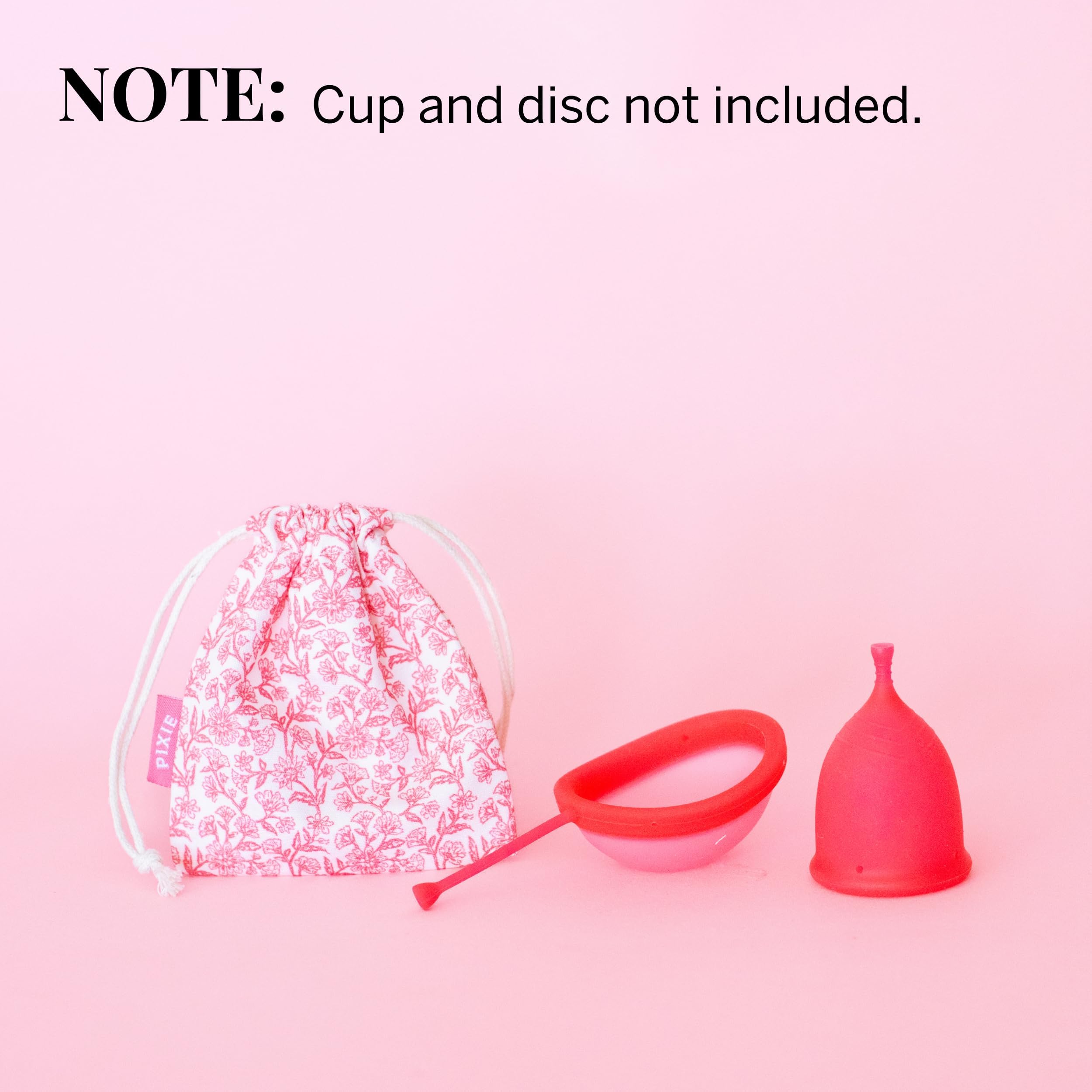 Pixie Menstrual Cup Storage Bag – etui z 100% organicznej bawełny na kubeczek i dysk menstruacyjny oraz kulki Kegla – wielorazowy, oddychający pokrowiec do przechowywania