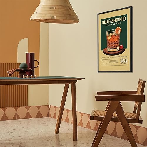 Miniatura 4 de Pósteres clásicos de lona de cóctel retro a la antigua, arte de pared de cóctel, alcohol, whisky, impresiones estéticas, pintura para bar, carrito,
