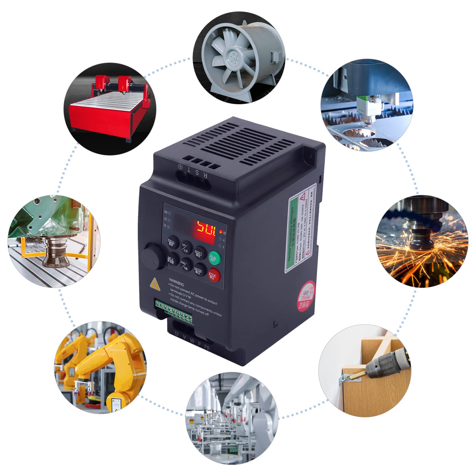 1.5KW VFD Frequenzwandler | Einphasig zu Dreiphasig | CNC Spindelsteuerung | Industrie ABS | 220V Eingang | 2HP Leistung