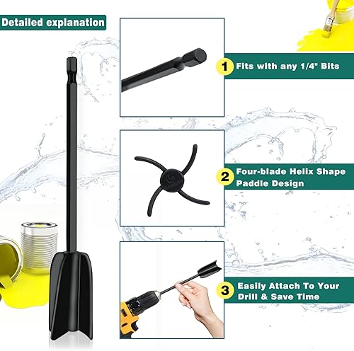 Miniatura 5 de Paletas mezcladoras de resina epoxi  6 paletas mezcladoras reutilizables reutilizables de pintura y resina para mezclar resina epoxi, pintura,