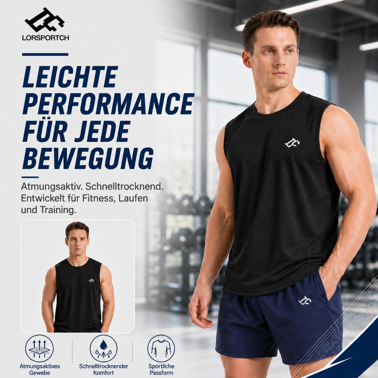 Herren Tank Tops Schnelltrocknend Gym Muscle Tees Fitness Laufweste Bodybuilding Ärmelloses T-Shirt