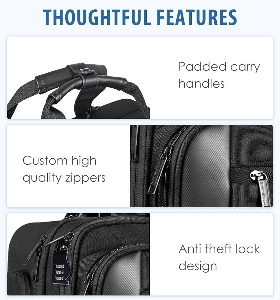 Amazon.com: EMPSIGN Rolling Briefcase Laptop Bag,17.3