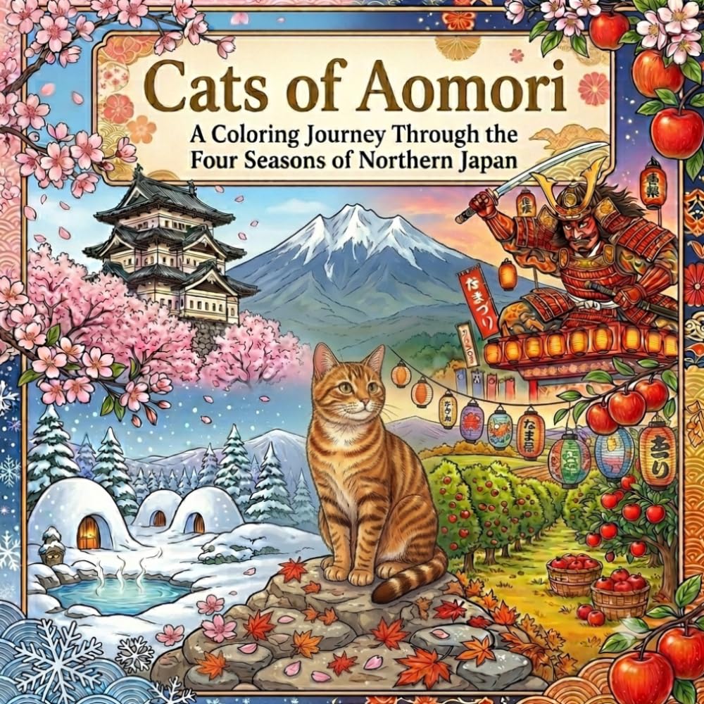Cats of Aomori: A Coloring Journey Through the Four Seasons of Northern Japan