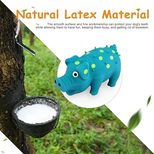 Miniatura 8 de WishLotus Juguete de látex natural para perros, 2 piezas en forma de cerdo para limpieza de dientes, mini juguete de cerdo para perros pequeños para