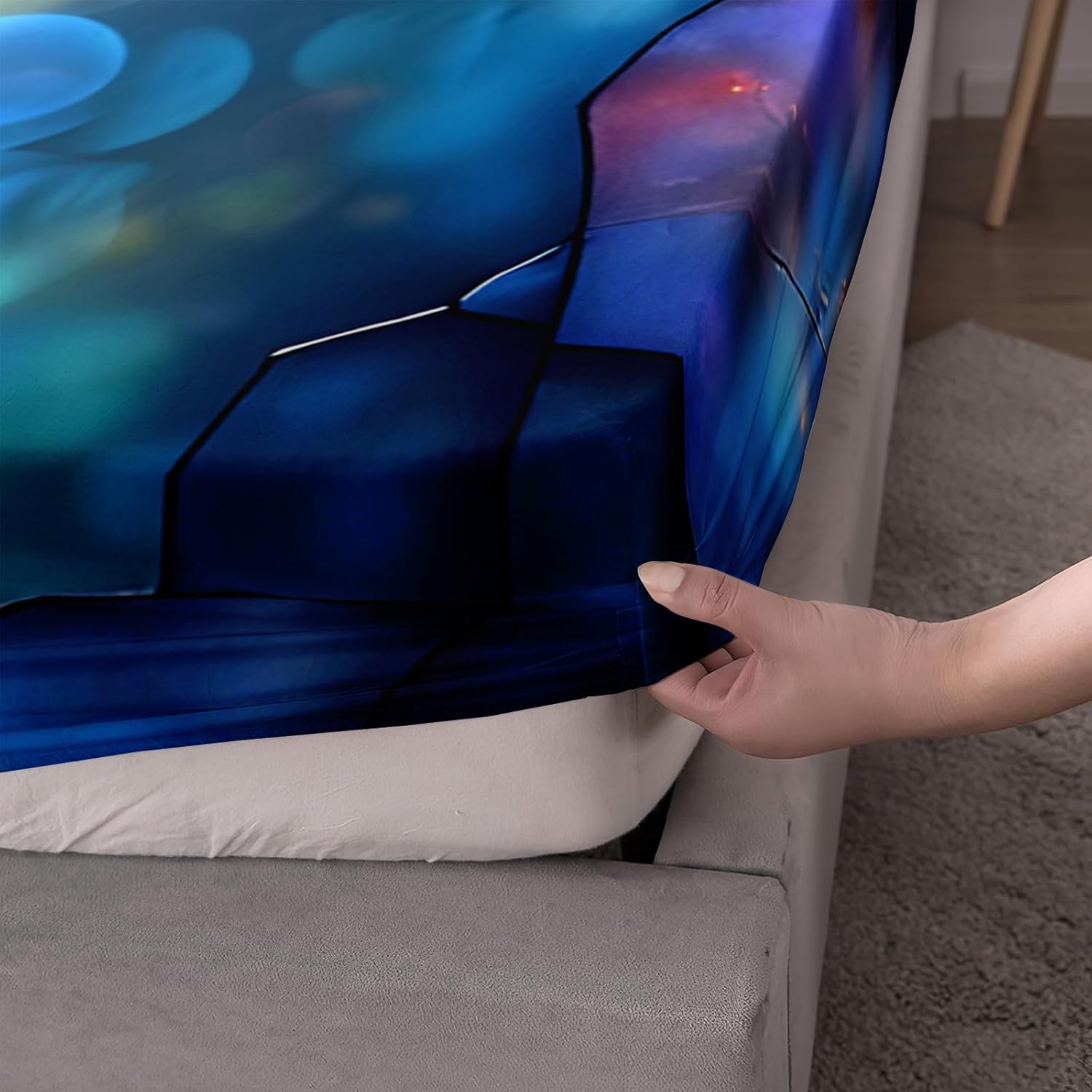 AILONEN Dream Catcher Bed Sheet Set Twin XL Size,Colorful Dreamcatcher Fitted Sheet + 2 Pillowcases,3-Piece Blue Bohemian Bedding Set for Bedroom Decor