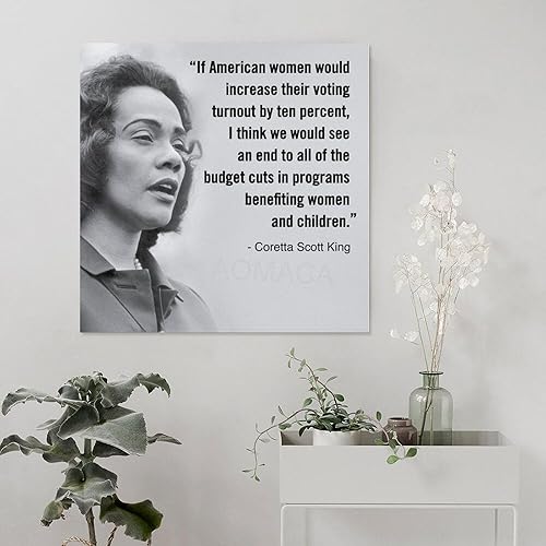 Miniatura 5 de Coretta Scott King - Póster con cita de escritor estadounidense y activista defensor de la igualdad para Ámbar africano, lienzo, pósteres e