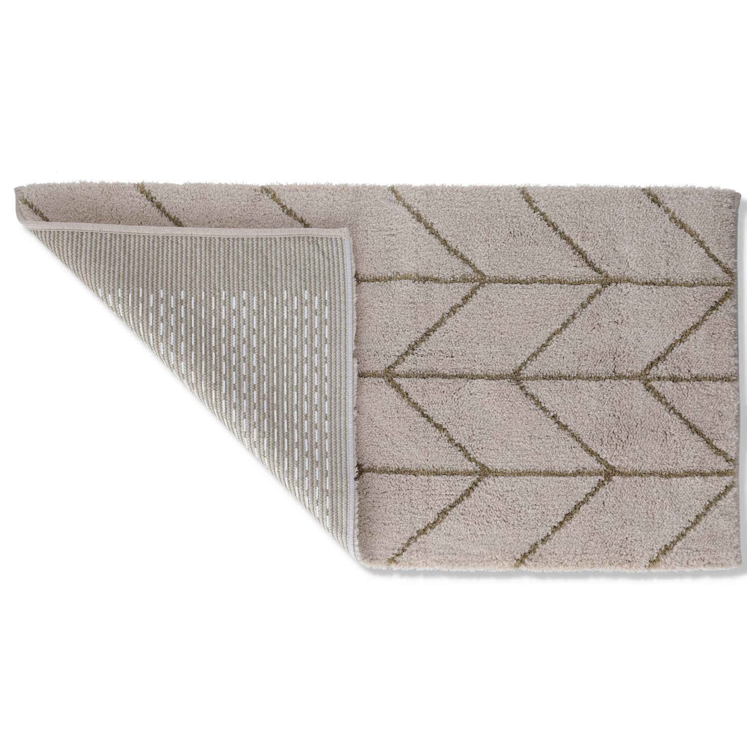 Casatessile Tappeto Bagno Antiscivolo BERBERO Scendidoccia Cotone Lavabile - Beige Sabbia, 60x110 cm.