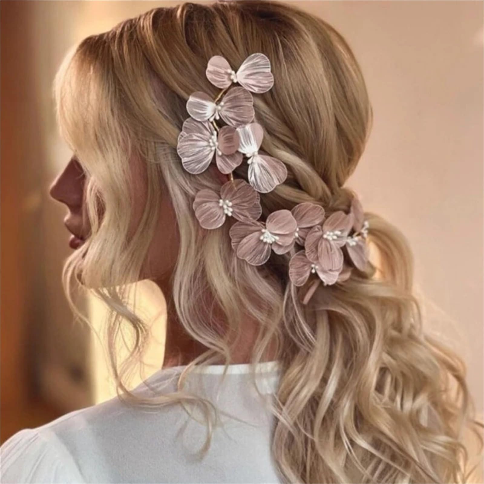 Fascia for Capelli da Sposa con Foglie e Perle for Capelli da Sposa for Le Donne Accessori for Capelli da Sposa for Feste da Sposa per Matrimonio, Festa(Rose Gold)