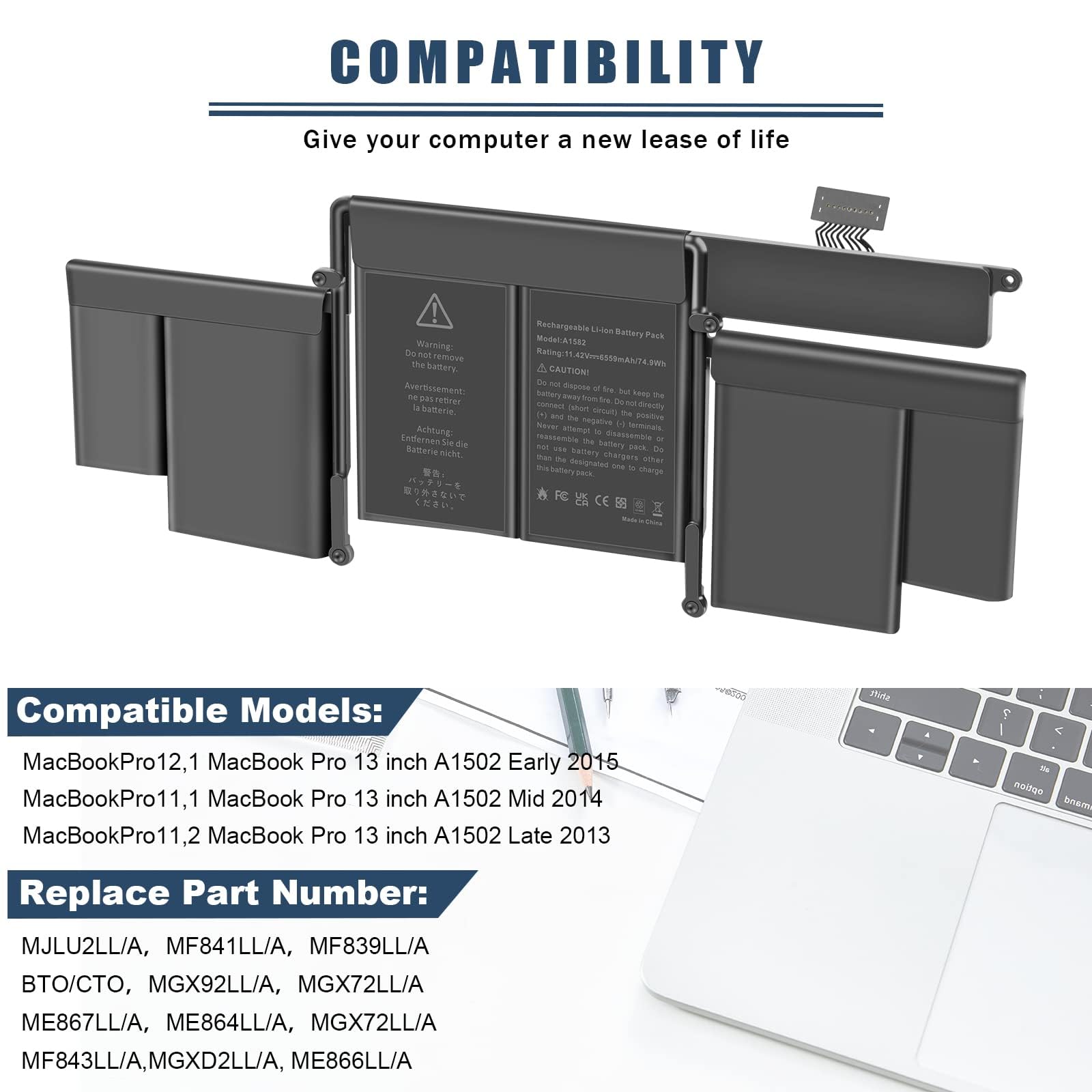 MacBook本体 MacBook Pro13 A1502mid 2014 battery ok Amazon.com: ASUNCELL A1502 A1582 Laptop Battery for MacBook