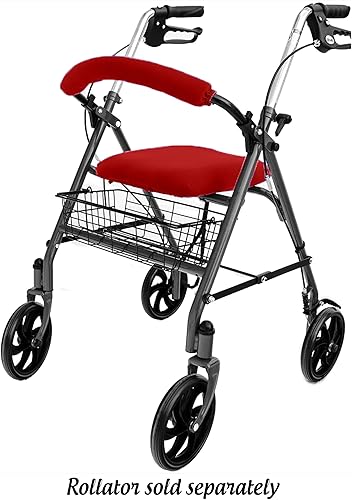 Miniatura 45 de Top Glides Fundas universales para asiento y respaldo de andador con ruedas (gatos) Gatos,Butterflies,Flags,Isla,Peace,Púrpura,Rojo