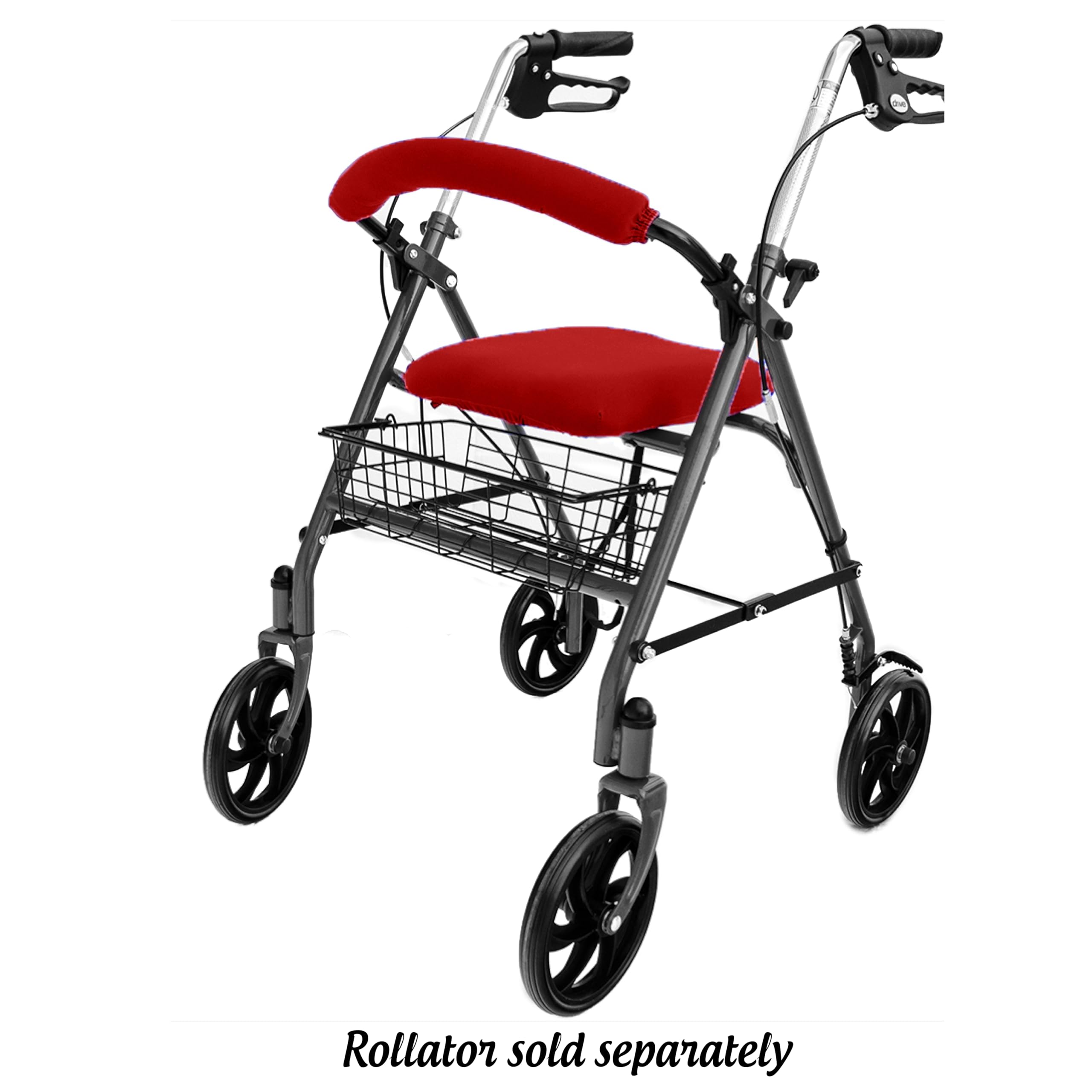 Top Glides Universal Rollator Walker Seat and Backrest Covers (Red) — Amazon image 4