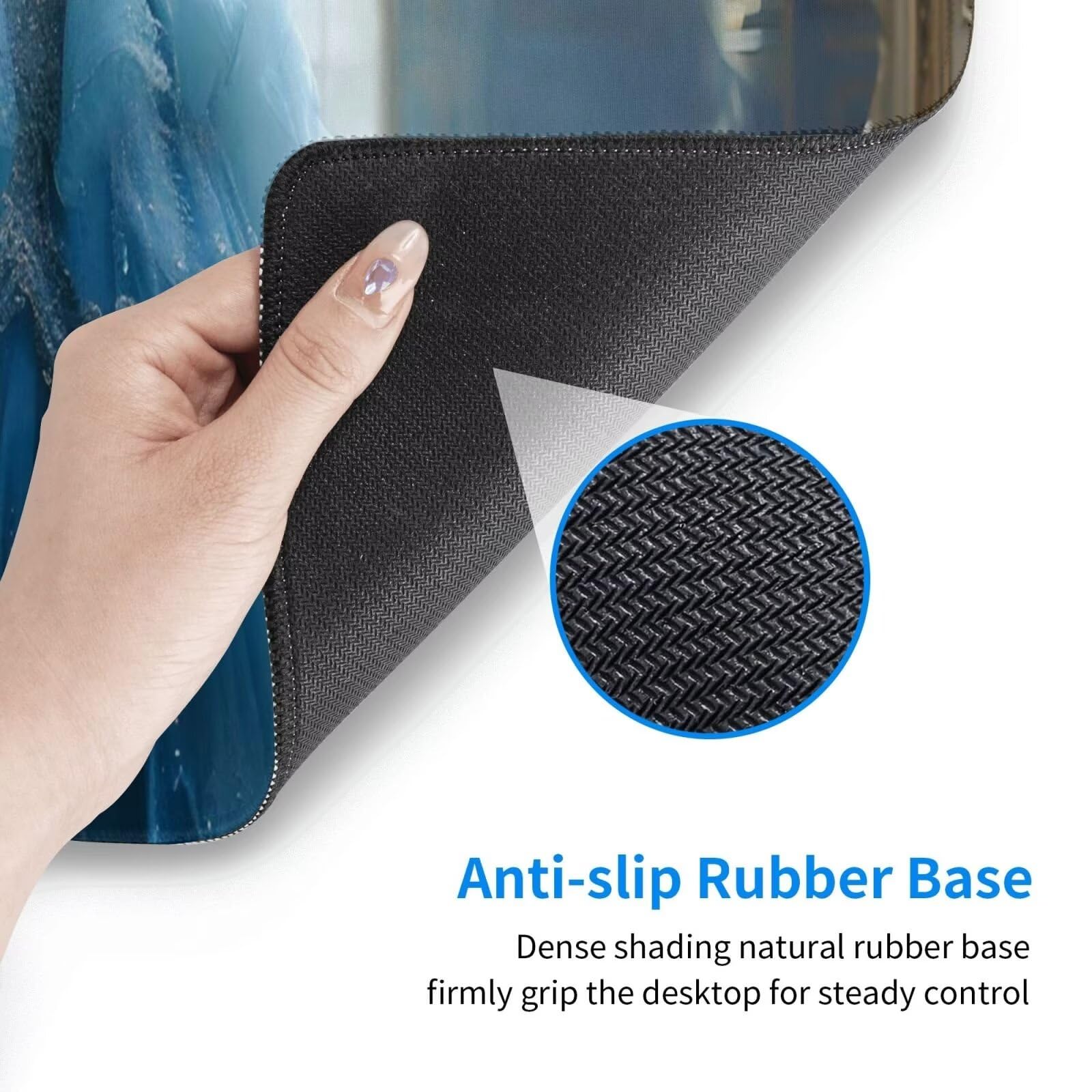 Tappetino Mouse, Tappetino Mouse Gaming Grande XXL 1500x800x3mm Tappetino Scrivania Mouse Pad, Base in Gomma Antiscivolo, Bordi Cuciti,Lavabile, Mousepad per Ufficio e Gaming (Abito da sposa blu) R428
