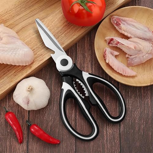 Miniatura 6 de Tijeras de cocina QtoiKce - Tijeras de cocina resistentes de acero inoxidable para cortar carne, pescado, aves de corral, tijeras multiusos